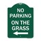 Signmission No Parking on Grass W/ Left Arrow, Green & White Aluminum Sign, 18" x 24", GW-1824-23687 A-DES-GW-1824-23687 - alternate 1